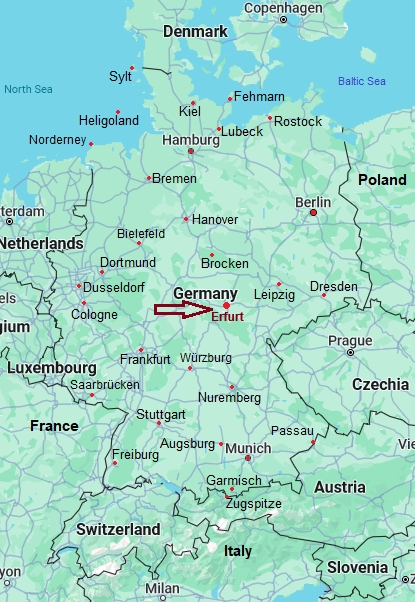 Erfurt, mappa che indica dove si trova