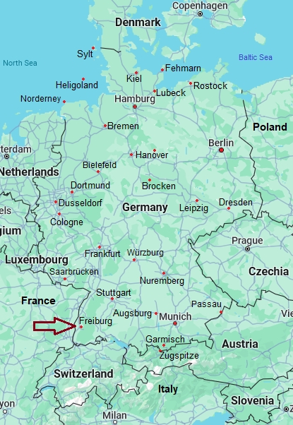Friburgo, mappa che indica dove si trova