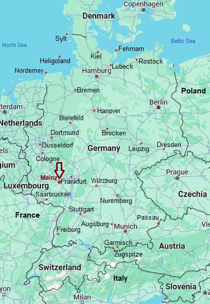 Mainz, mappa che indica dove si trova