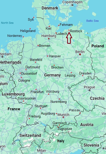Rostock, mappa che indica dove si trova