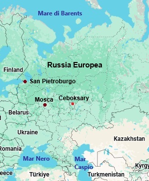 Ceboksary, mappa che indica dove si trova