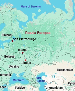 Lipeck, mappa che indica dove si trova