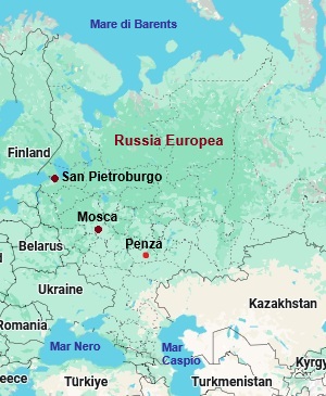 Penza, mappa che indica dove si trova