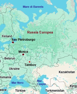 Tambov, mappa che indica dove si trova