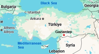 Gaziantep, mappa che indica dove si trova