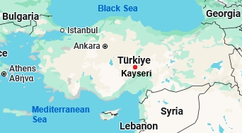 Kayseri, mappa che indica dove si trova
