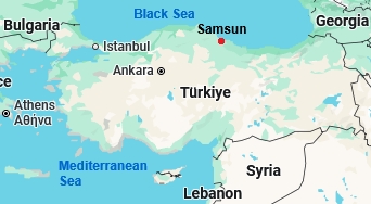Samsun, mappa che indica dove si trova